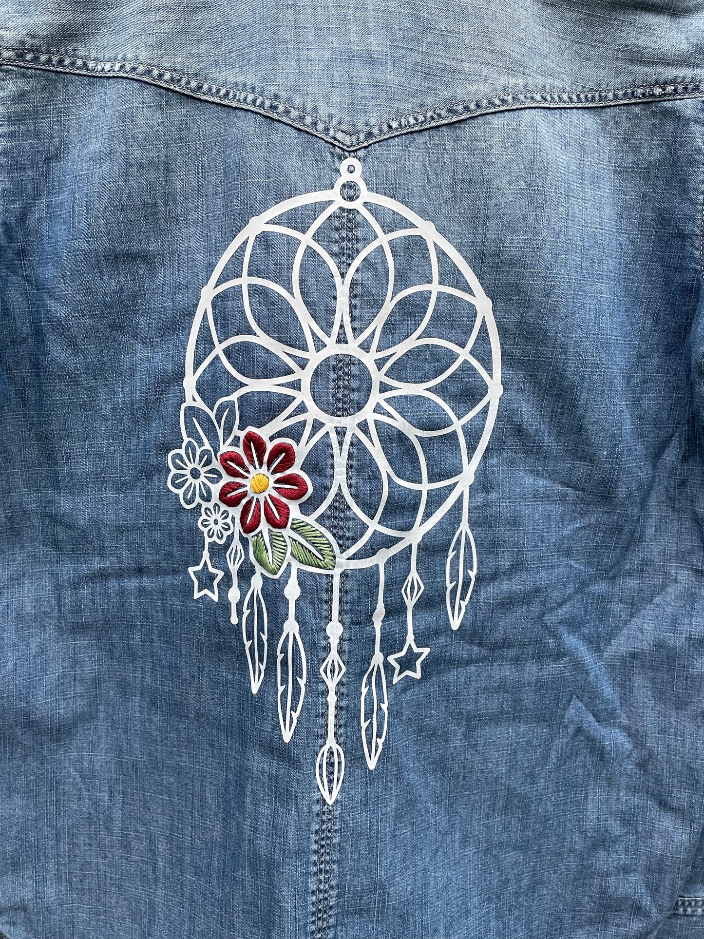 Lined Jean Shirt With Dreamcatcher