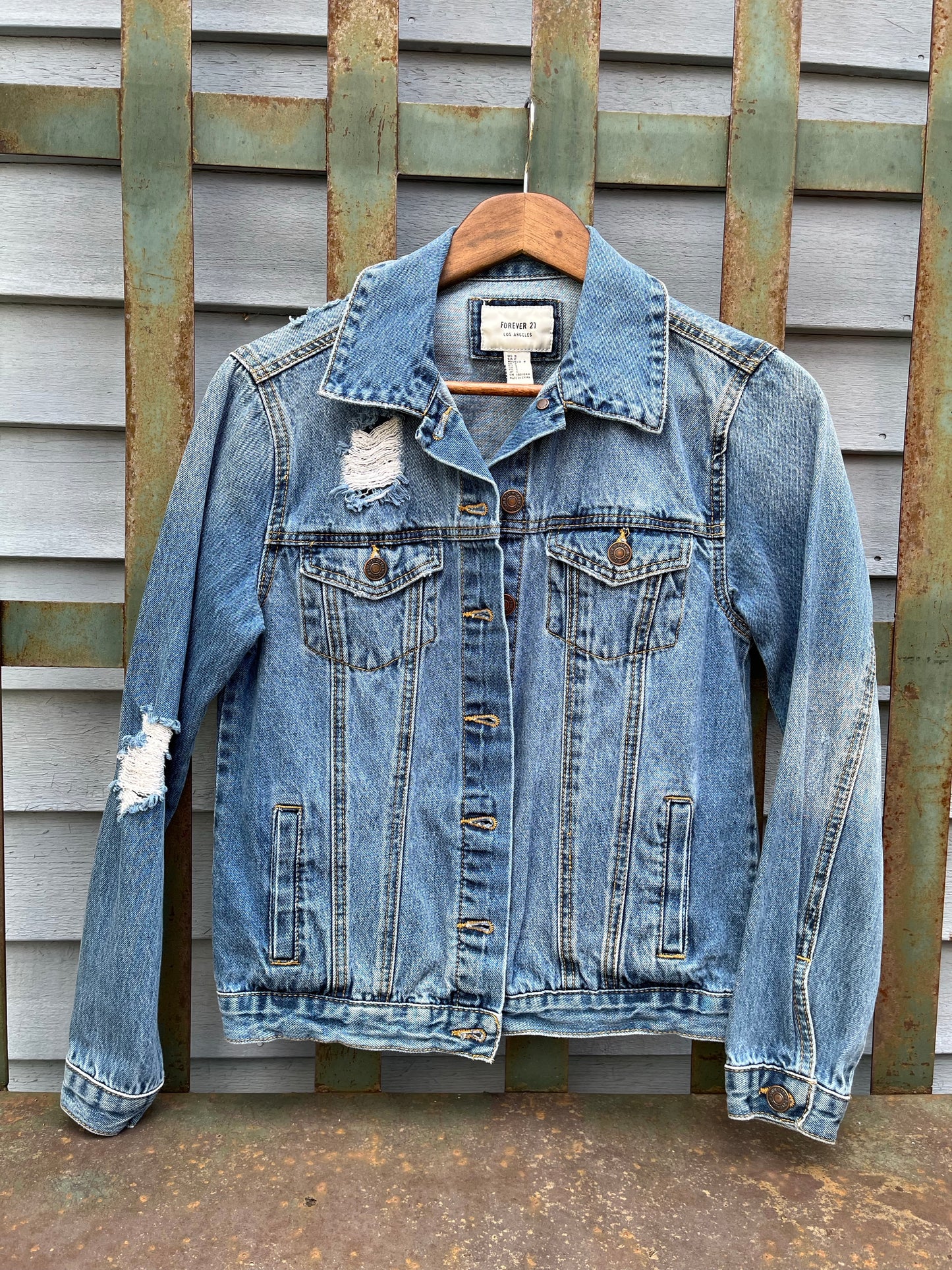 Jean Jacket with Purple Flowers