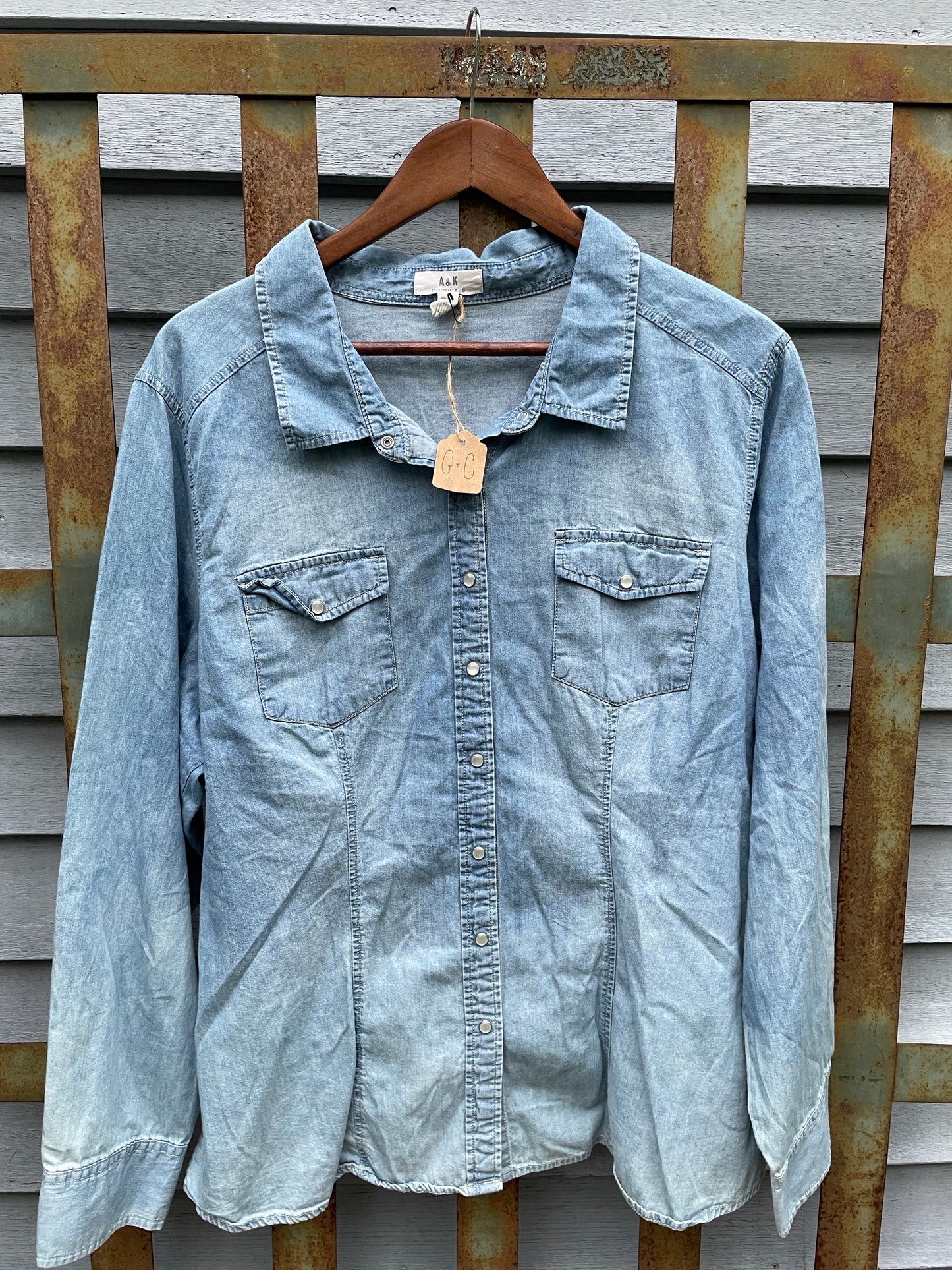 Jean Shirt with Orange flower