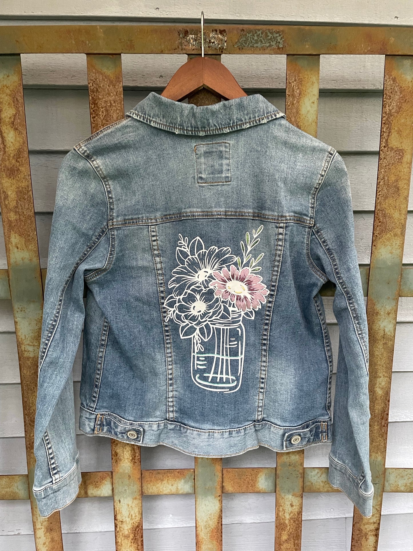 Jean Jacket with Jar of Flowers